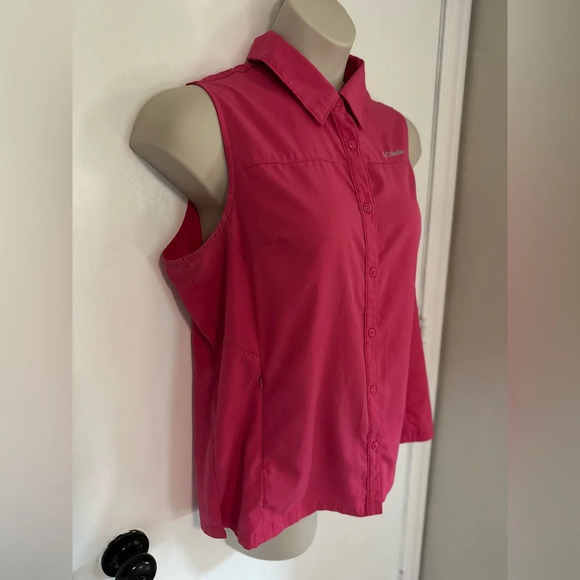 Columbia Omni Shade Tamiami button Up Shirt Vented FL7277 Pink Womens XL #1284 - Picture 5 of 13